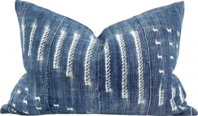 Indigo mudcloth pillow
